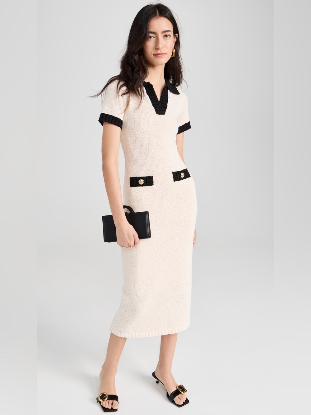 Endless Rose Crochet Knit Collared Dress